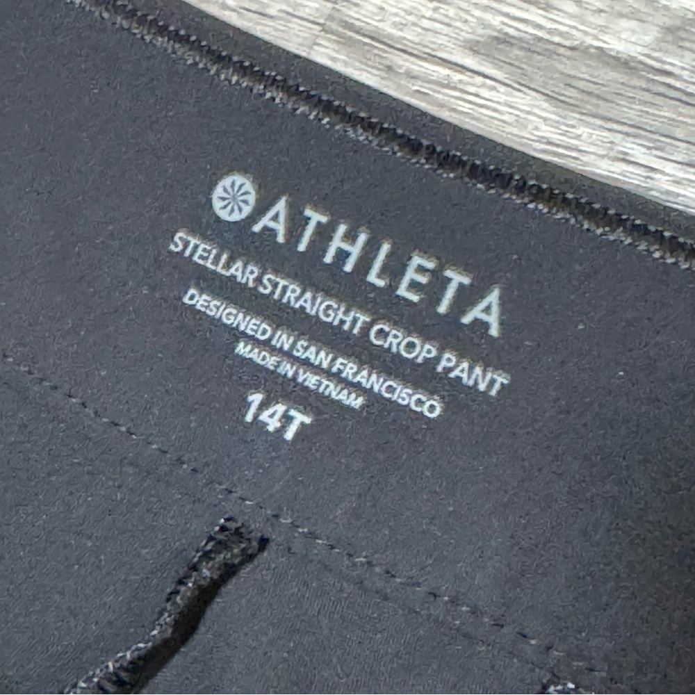 Athleta Stellar Straight Crop Black Pants Size 14T Tall - Picture 8 of 10